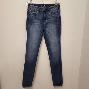Hollister High Rise Super Skinny Jeans Classic Stretch Med Wash Women's Size 3R